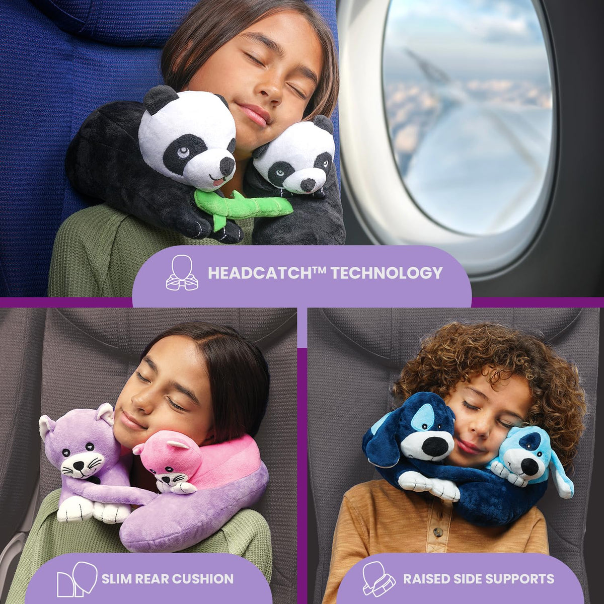 Cabeau Evolution Kids pillow side view highlighting raised side supports for stable sleep.