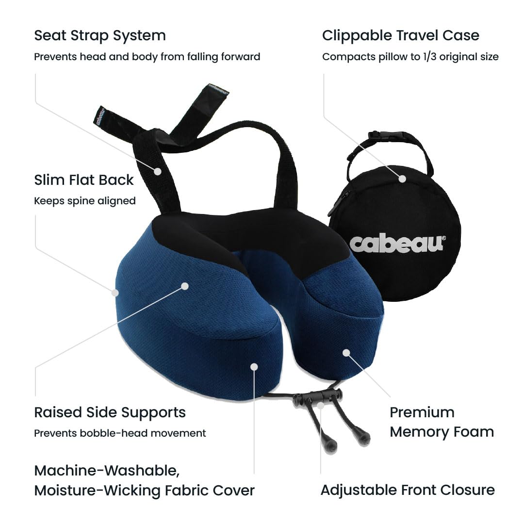 Cabeau Evolution S3 360-degree support cradles your head for stable rest.