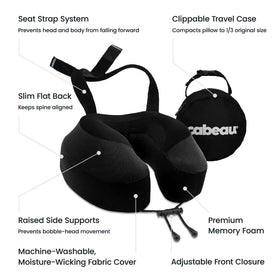 Cabeau Evolution S3 360° support shown for versatile sleeping positions.