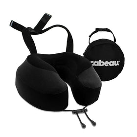 Cabeau Evolution S3 compact travel pillow in its carry case demonstrating portable comfort.