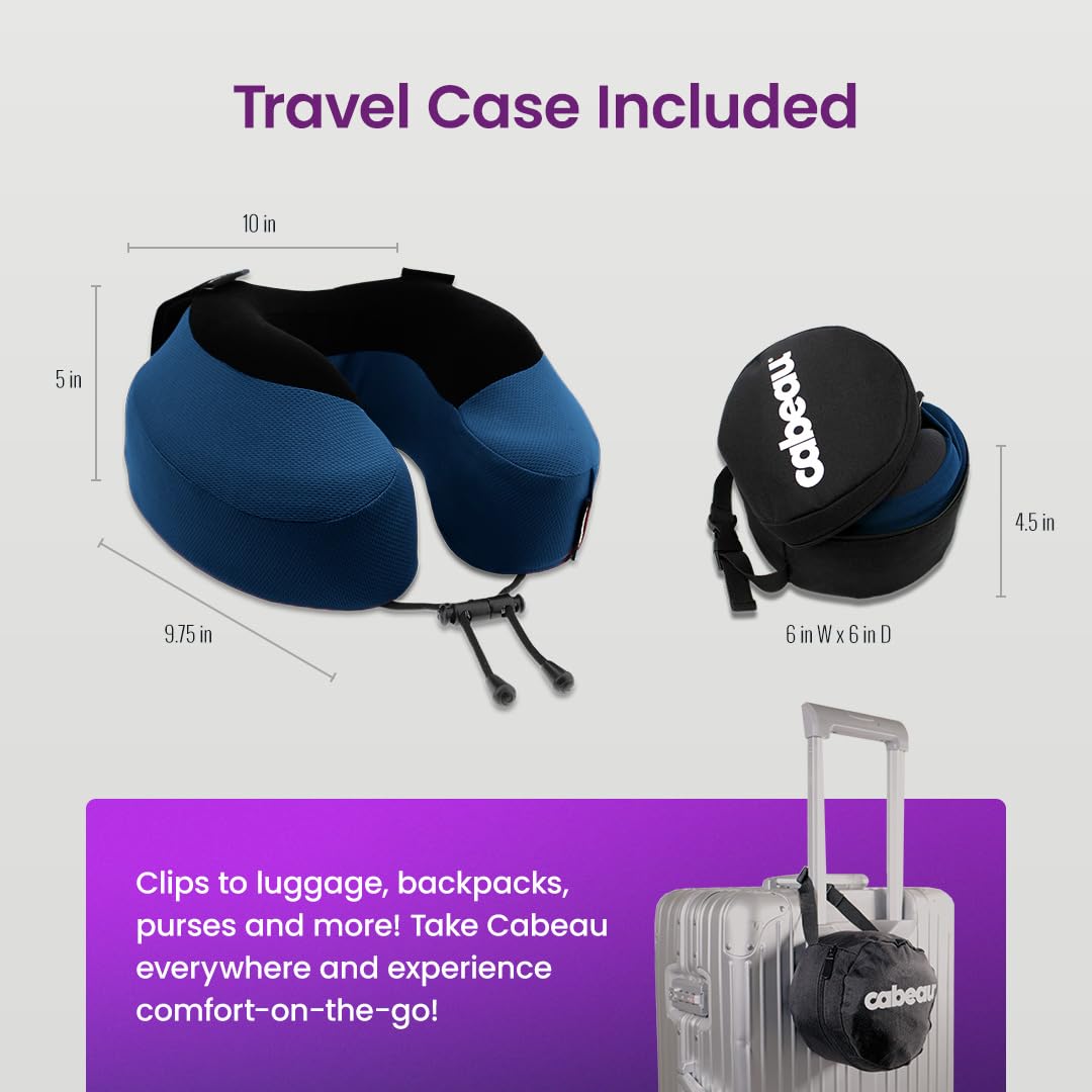 Cabeau Evolution S3 dual-density memory foam adapts to your neck shape.