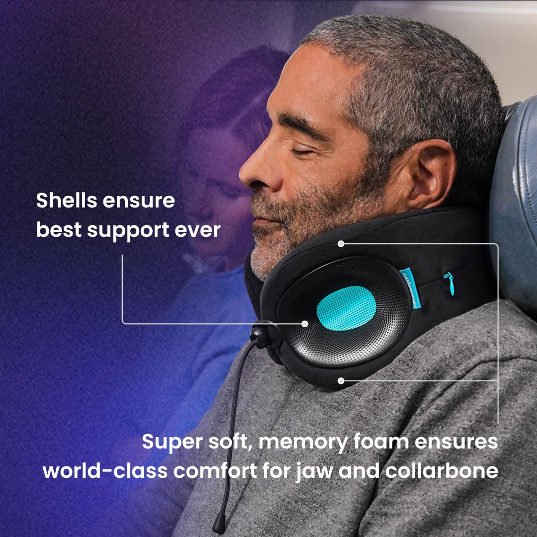 Cabeau Evolution X neck pillow featuring cooling vents for airflow.