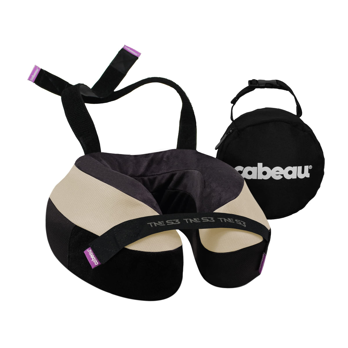 Cabeau TNE S3 neck pillow front view with ergonomic design for travel comfort.