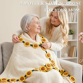Cagulax sunflower blanket draped on a couch creates a soft, inviting focal point