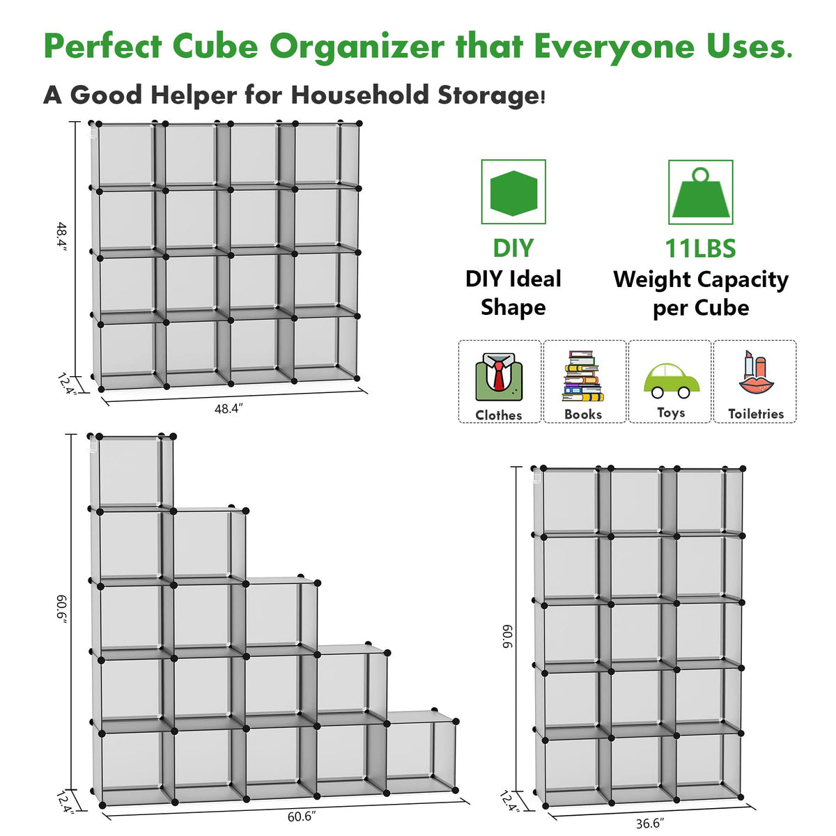 C&AHOME cubes configured as a compact storage display.
