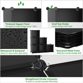 C&AHOME 6-Cube storage organizer close-up reveals durable ABS connectors