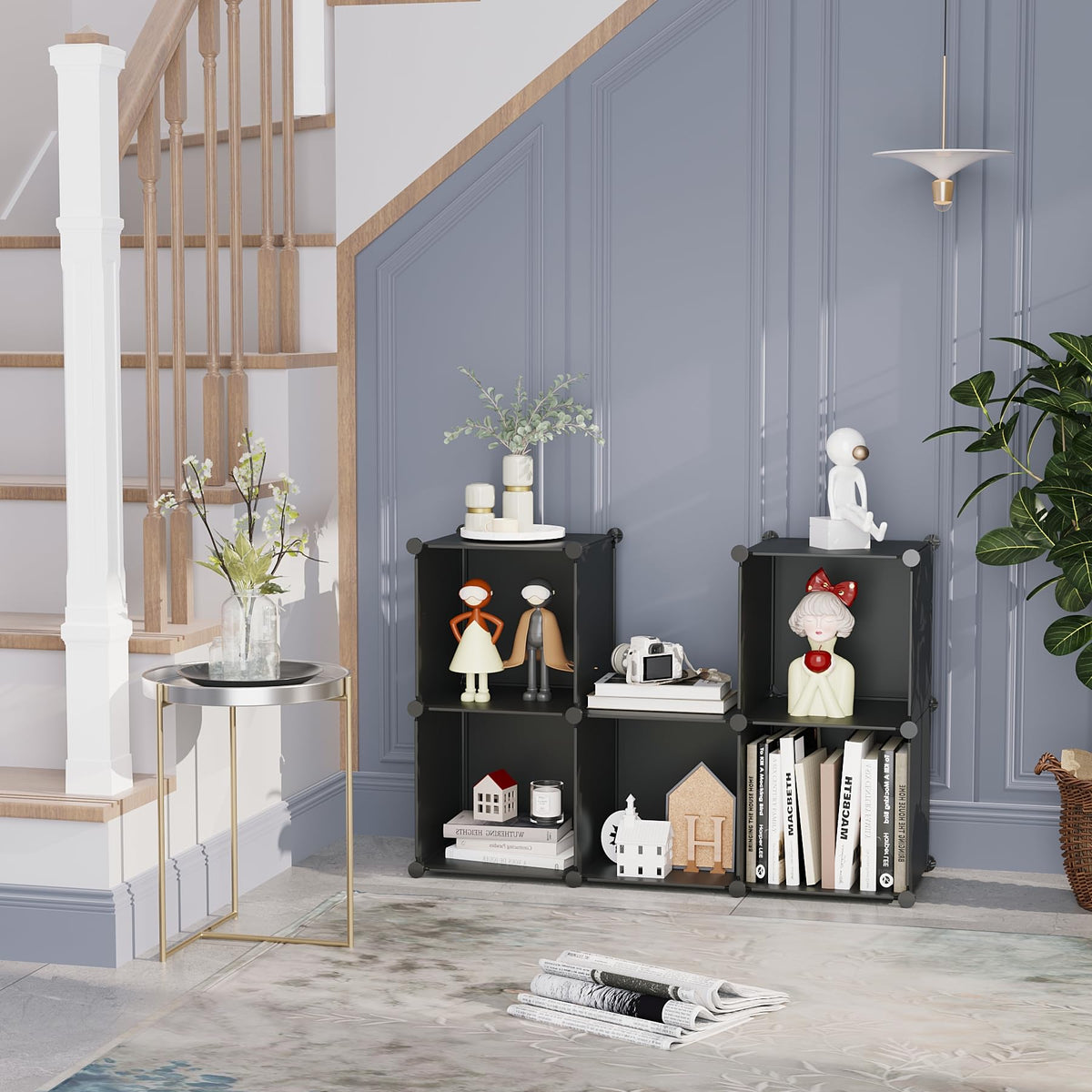 C&AHOME 6-Cube storage organizer with items demonstrates ample storage