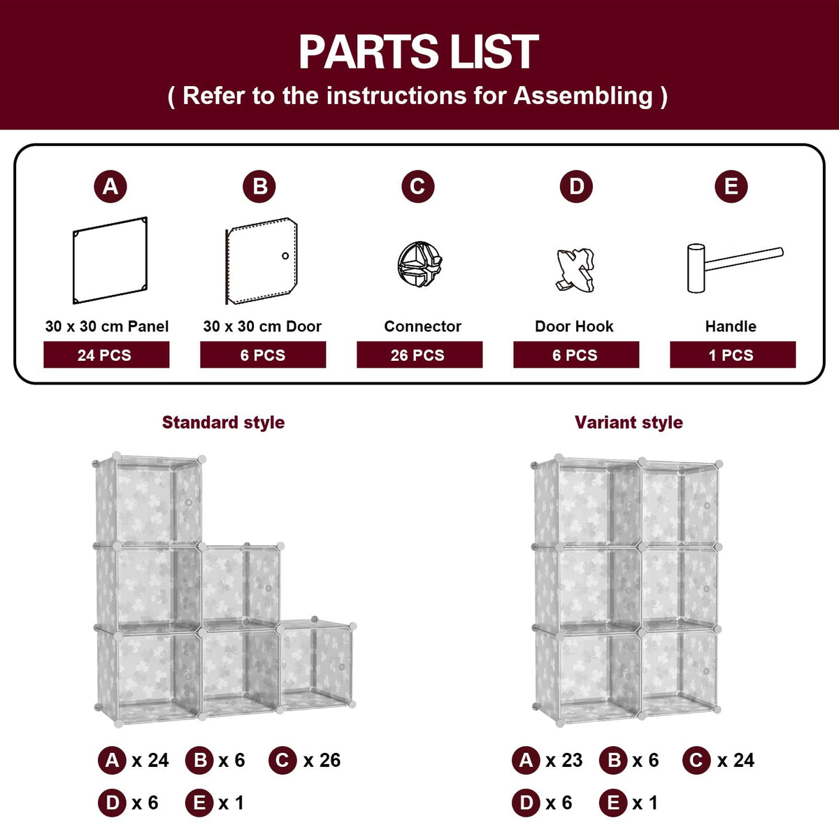 C&AHOME assembly steps with mallet simplify building the unit.
