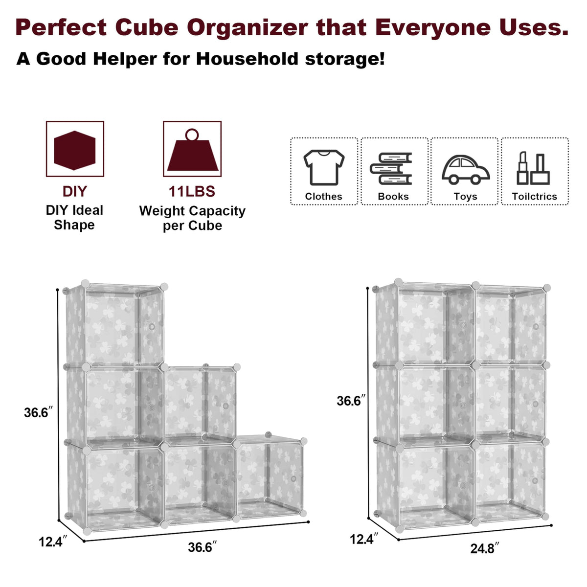 C&AHOME closet storage system keeps clothes organized and easy to access.