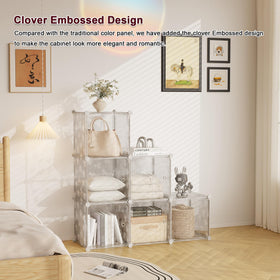C&AHOME clover embossed panel adds decorative flair while dividing spaces.