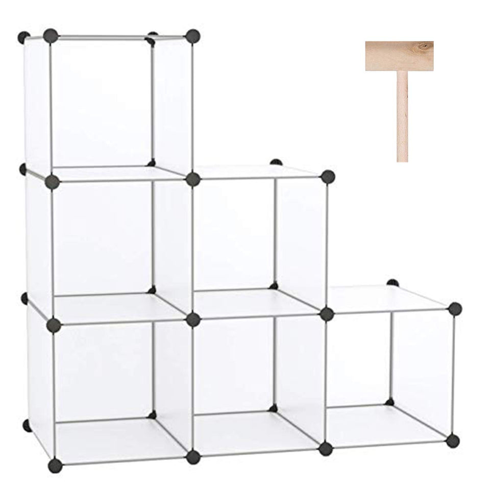C&AHOME cube storage organizer with six cubes for organized, compact bedroom storage.