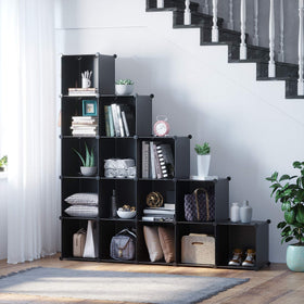 C&AHOME cube storage organizer multi-block configuration demonstrates versatile room layouts