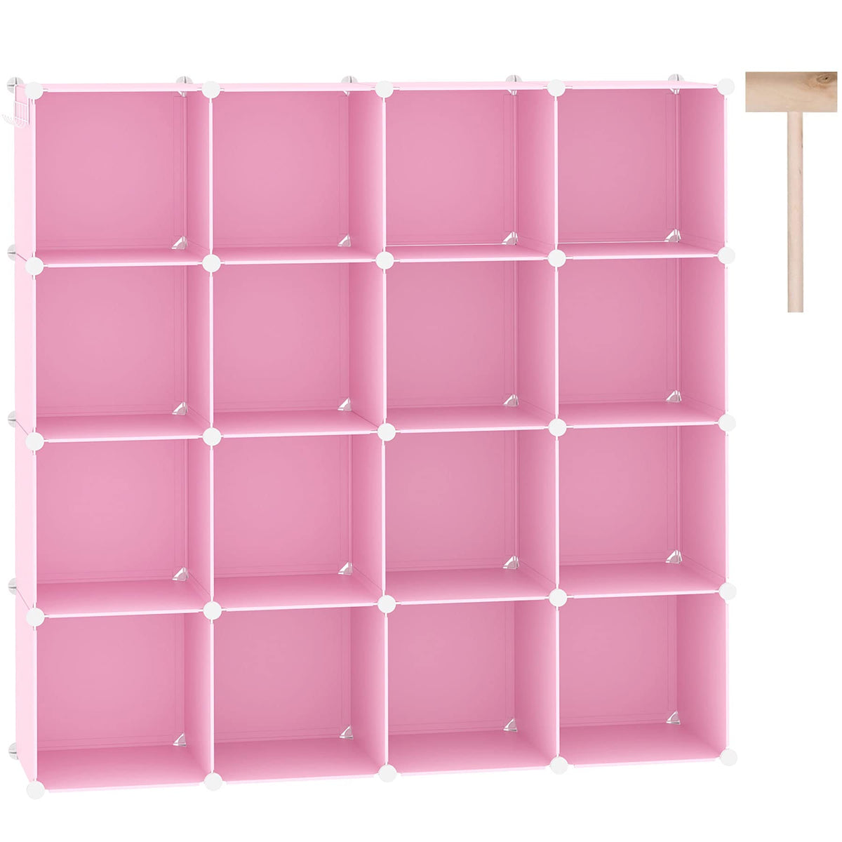 Cahome Cube Storage Organizer pink assembly showing modular blocks for flexible space planning