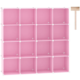 Cahome Cube Storage Organizer pink assembly showing modular blocks for flexible space planning