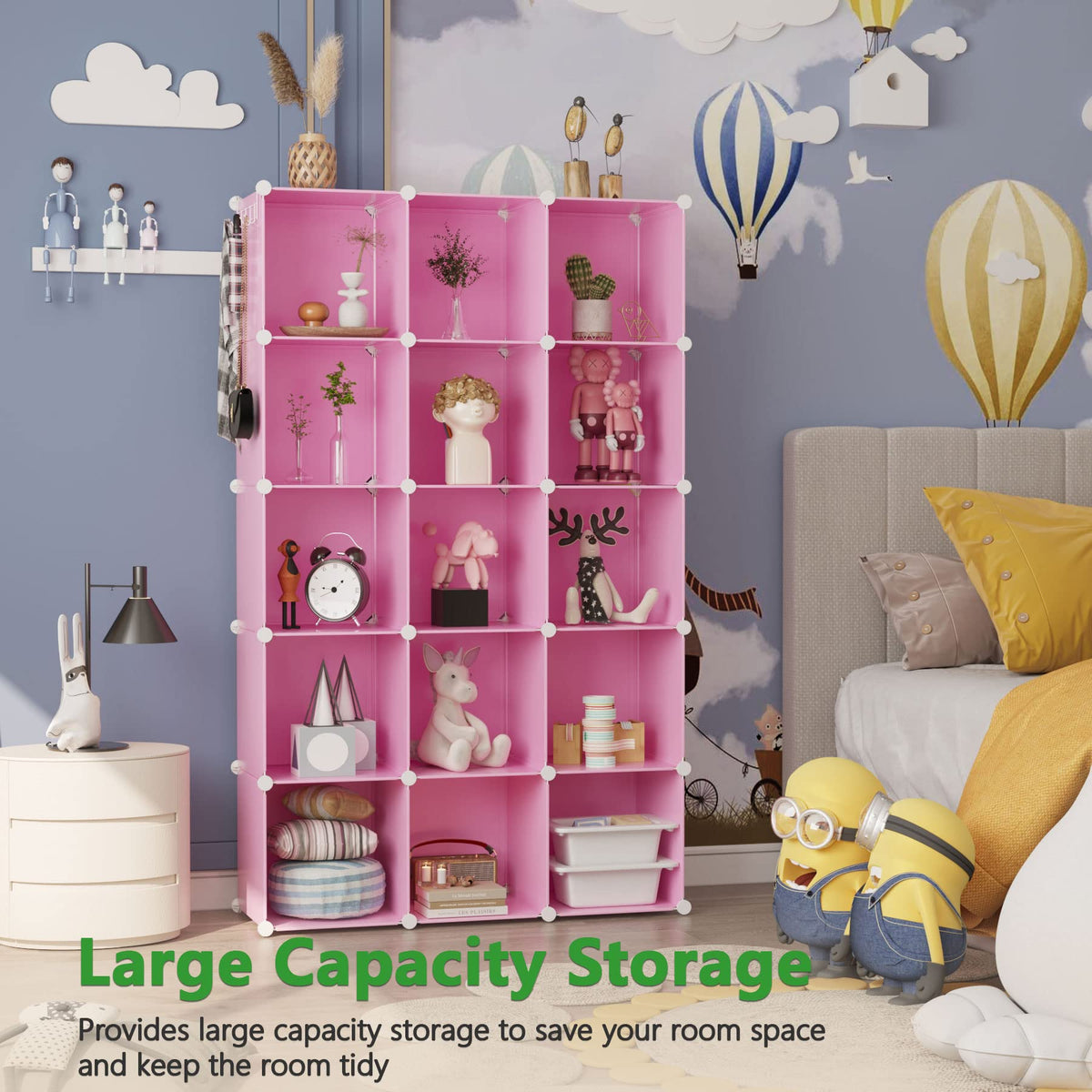 Cahome cube storage organizer with PP material and metal frame for stability