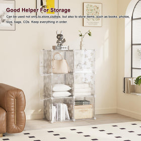 C&AHOME DIY plastic modular bookshelf adapts to any room layout.