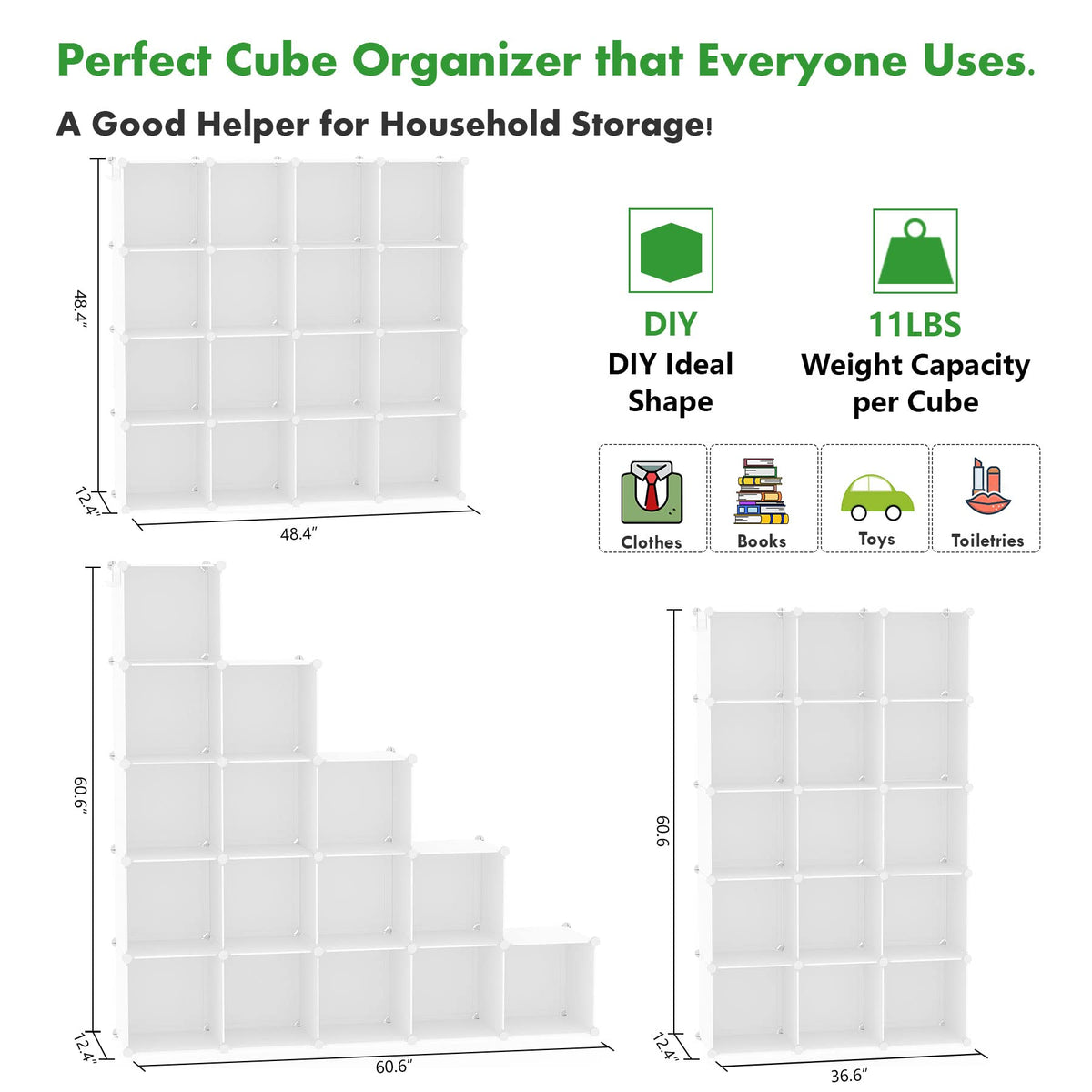 C&AHOME modular-configurations allow flexible layouts for personalized shelves.