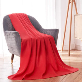 CAI TENG orange fleece throw prepared for travel and light warmth