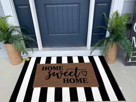 CAINANEL 3x5 feet striped outdoor rug for porches and entrances, weather-ready.