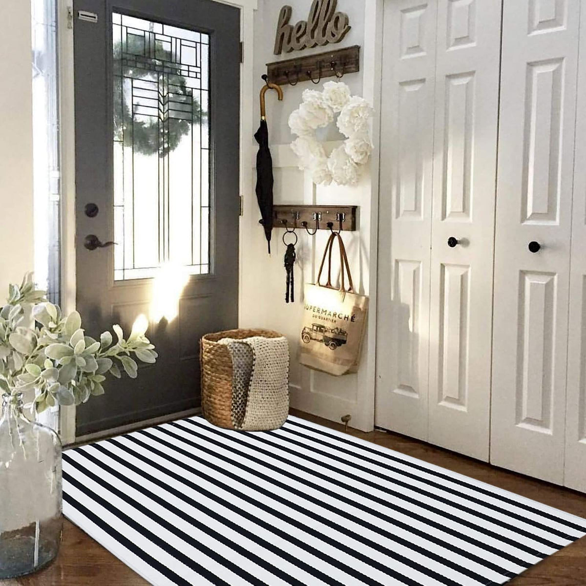 CAINANEL farmhouse-entry rug enhances hallway decor and welcoming vibes
