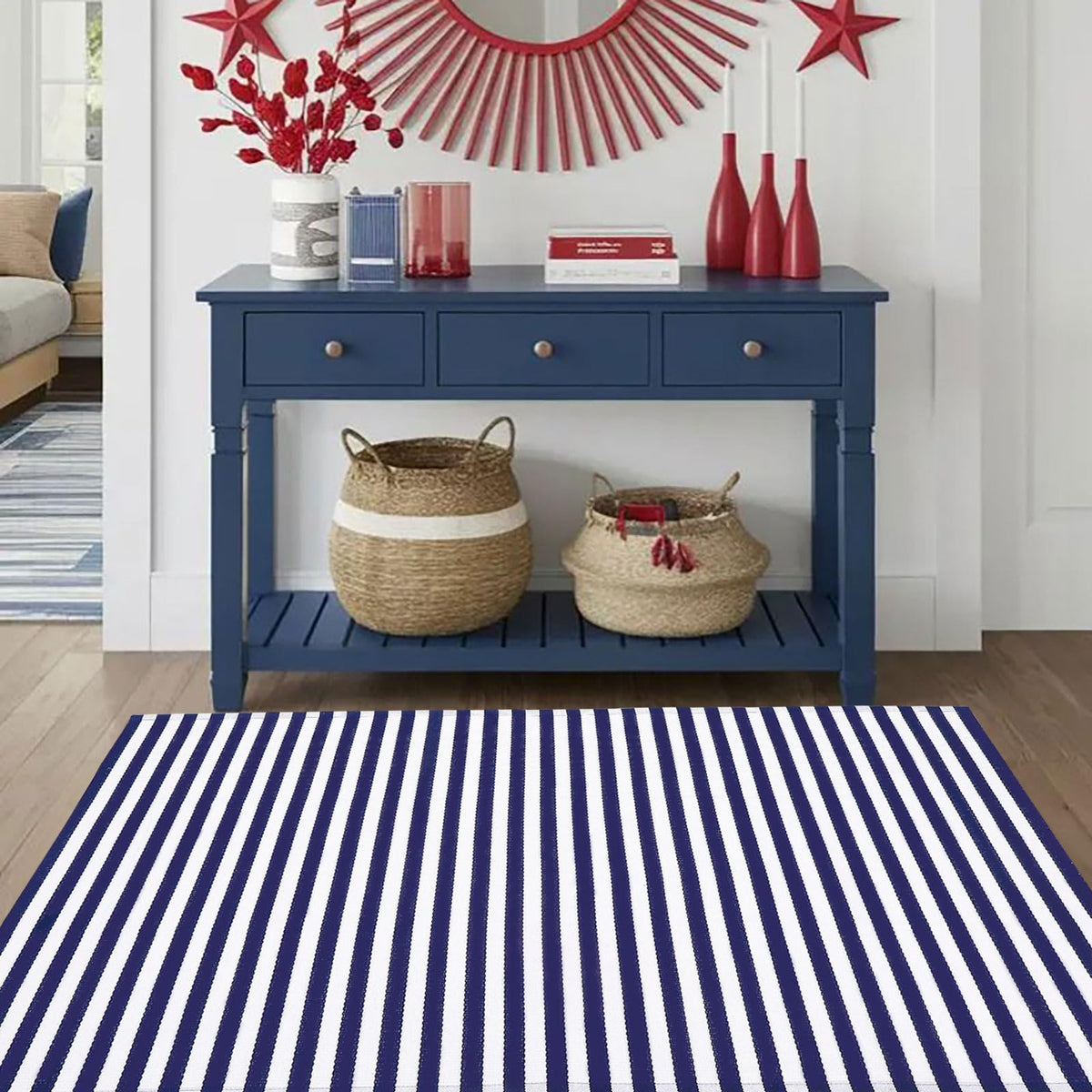 CAINANEL long-lasting front porch rug enhances curb appeal for everyday use.