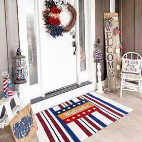 CAINANEL 27.5x43 inch mat provides a large welcoming surface for porch entrances.