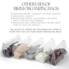 Caitlin Jaymes bikini bags for drawer storage compact size fits neatly.