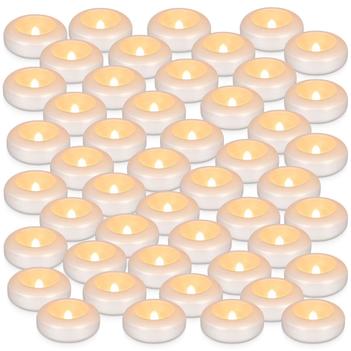 CAKETYCG floating tealight 48-pack provides safe, romantic water-based lighting for pools and bowls.