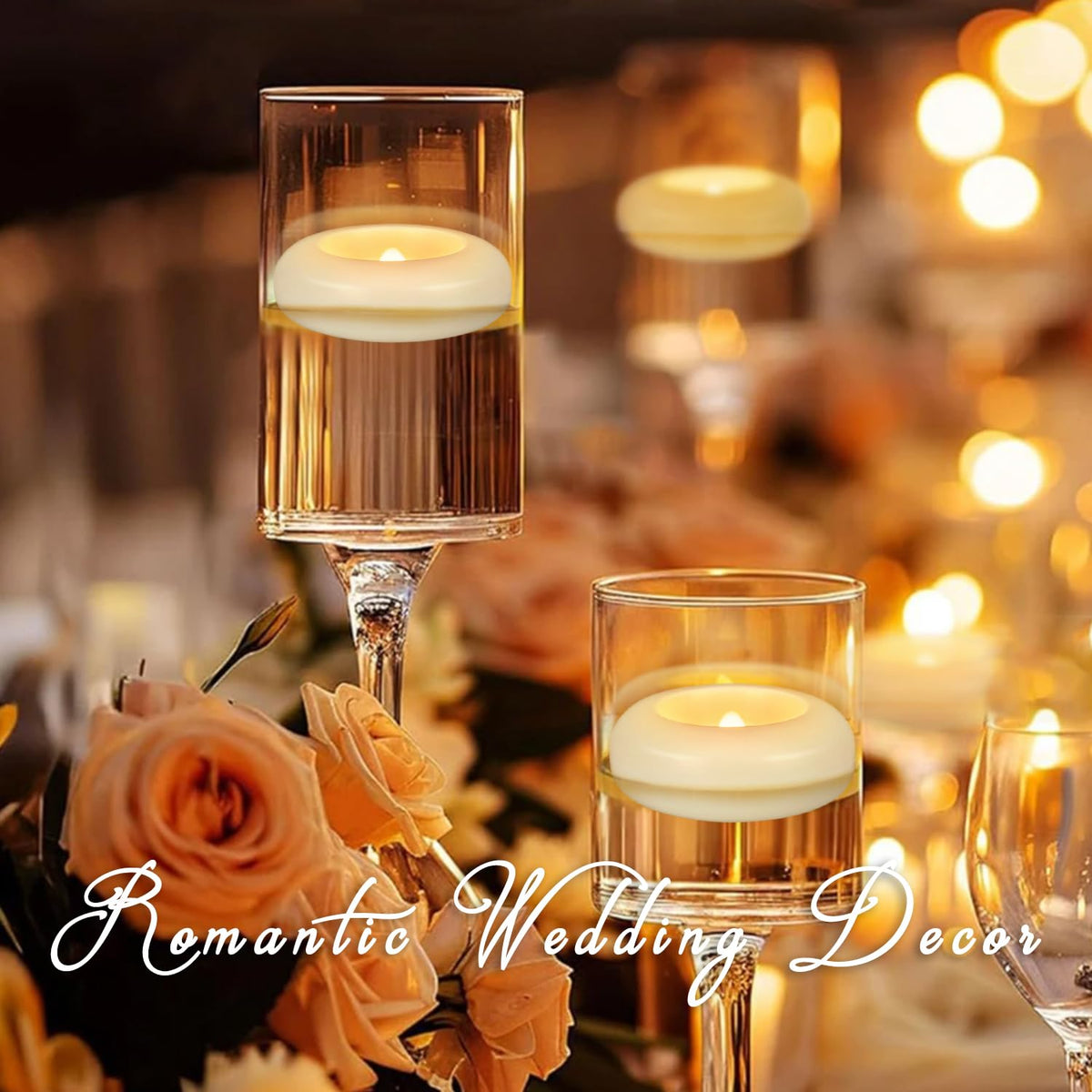 CAKETYCG warm white flicker tealight creates cozy ambiance in bowls.