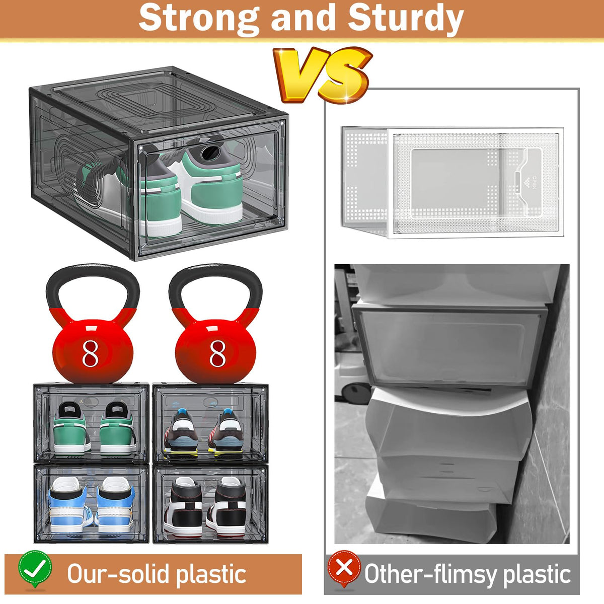 caktraie clear-front shoe box showing contents at a glance for quick access