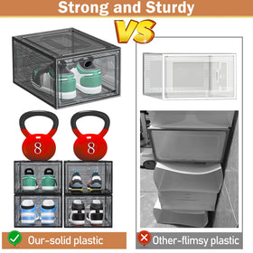 caktraie clear-front shoe box showing contents at a glance for quick access