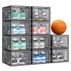 caktraie thickened shoe organizer with magnetic door for compact sneaker display