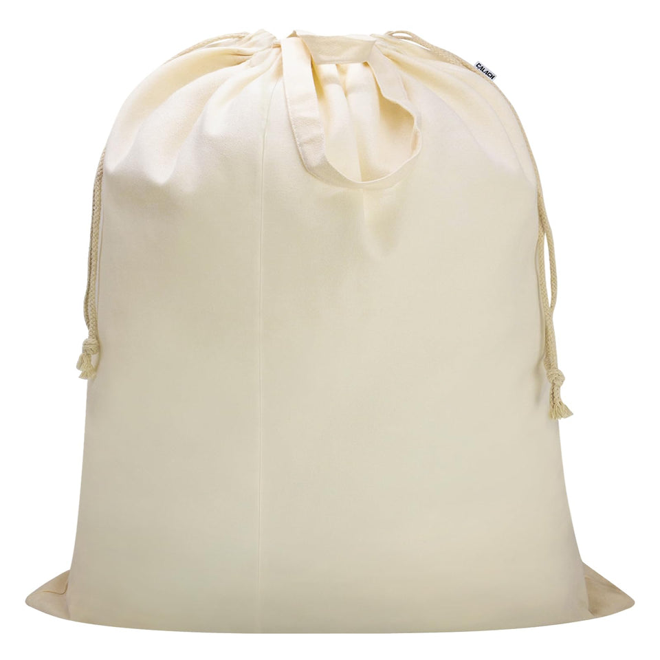 CALACH Canvas Laundry Bag 40x35 top view, oversized laundry storage solution