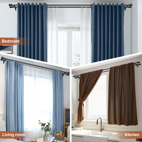CALCHELE double curtain rod sturdy hardware included for simple setup
