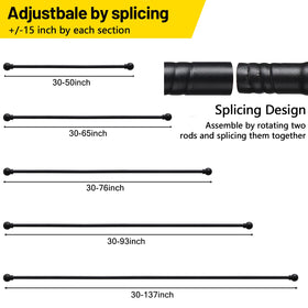 CALCHELE rods compatible with grommet, back-pull, rod pocket, and top-pull curtains