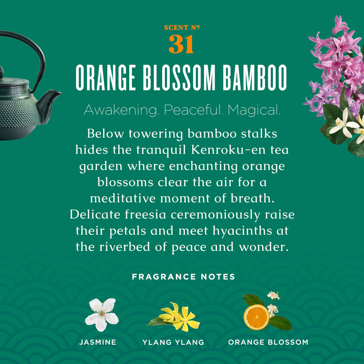 Caldrea Orange Blossom Bamboo spray bottle action for quick freshness