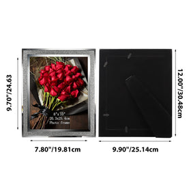 Calenzana beveled silver border detail emphasizes modern sparkle for photo protection and display.