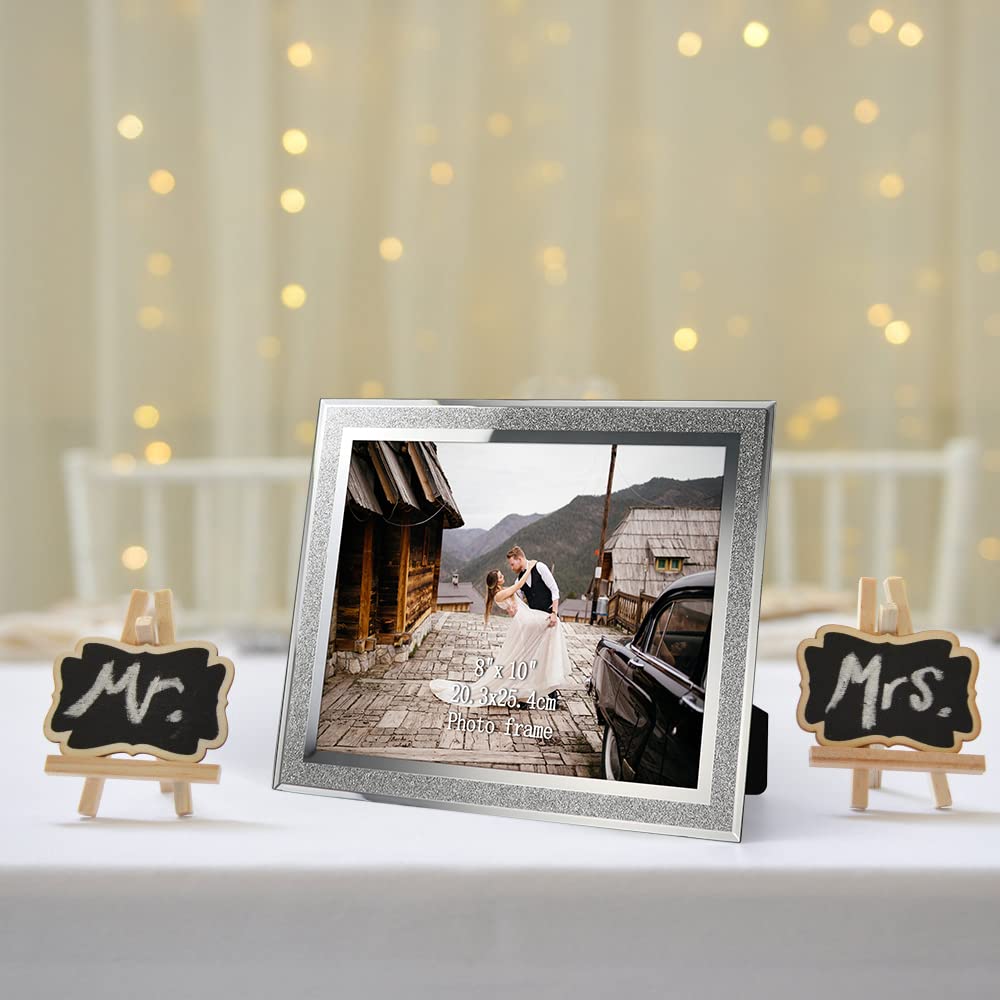 Calenzana Sparkle Glass Frame 8x10 back view with turning button.
