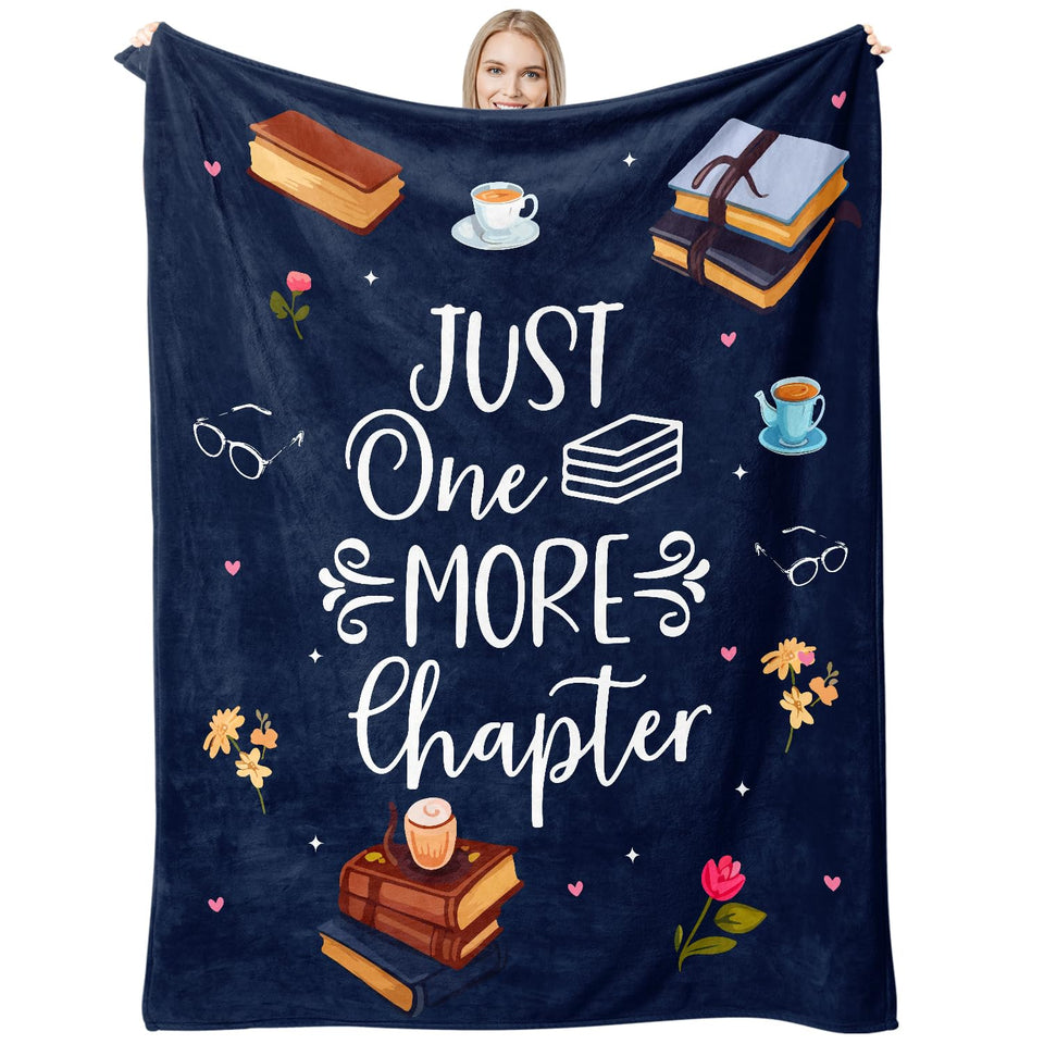 Calibron book-lovers-blanket-navy-folded, cozy navy throw for reading.
