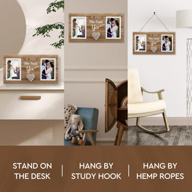 Calibron wall or tabletop frame enhances living room decor.