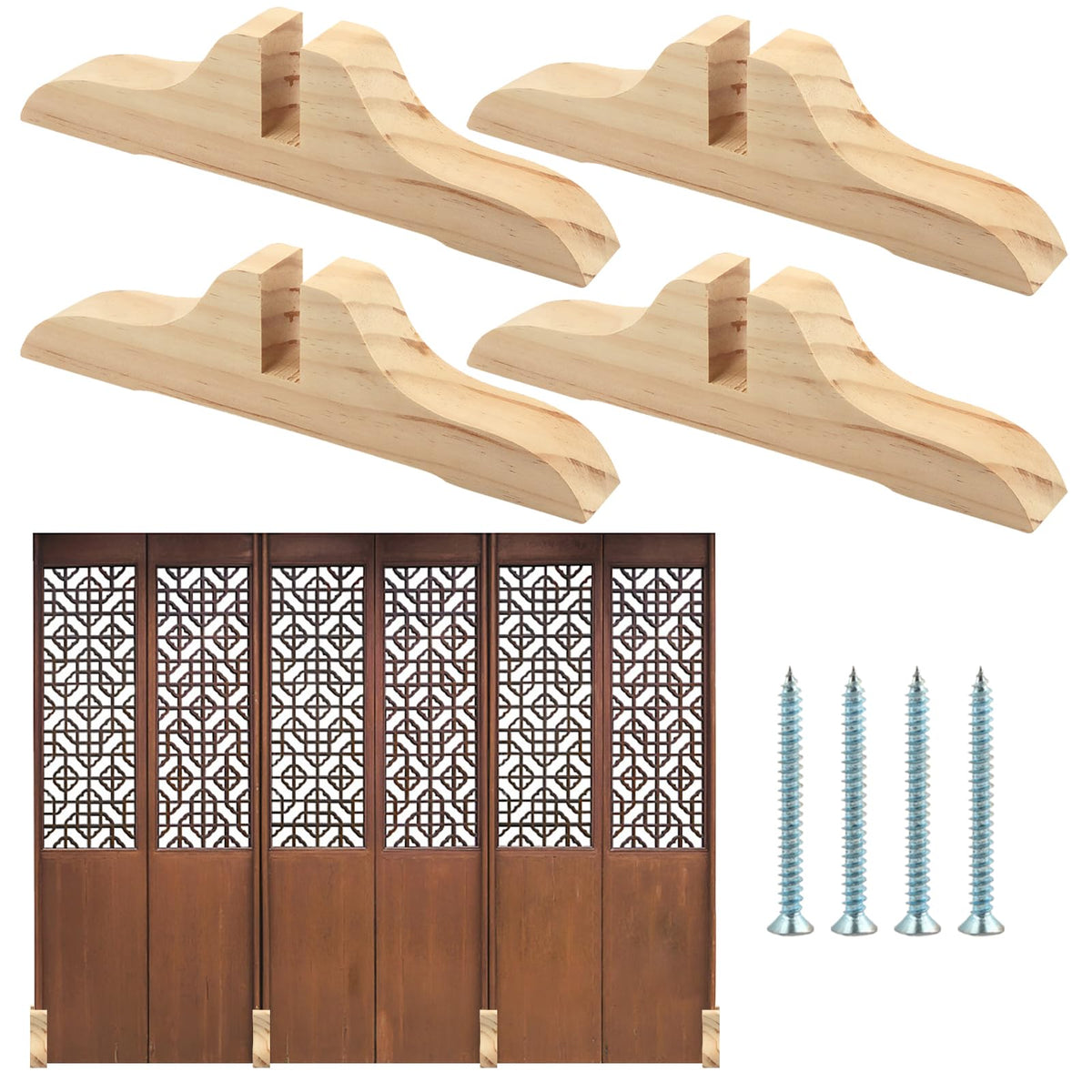 CALIDAKA universal-fit wood screen base supports most screens safely