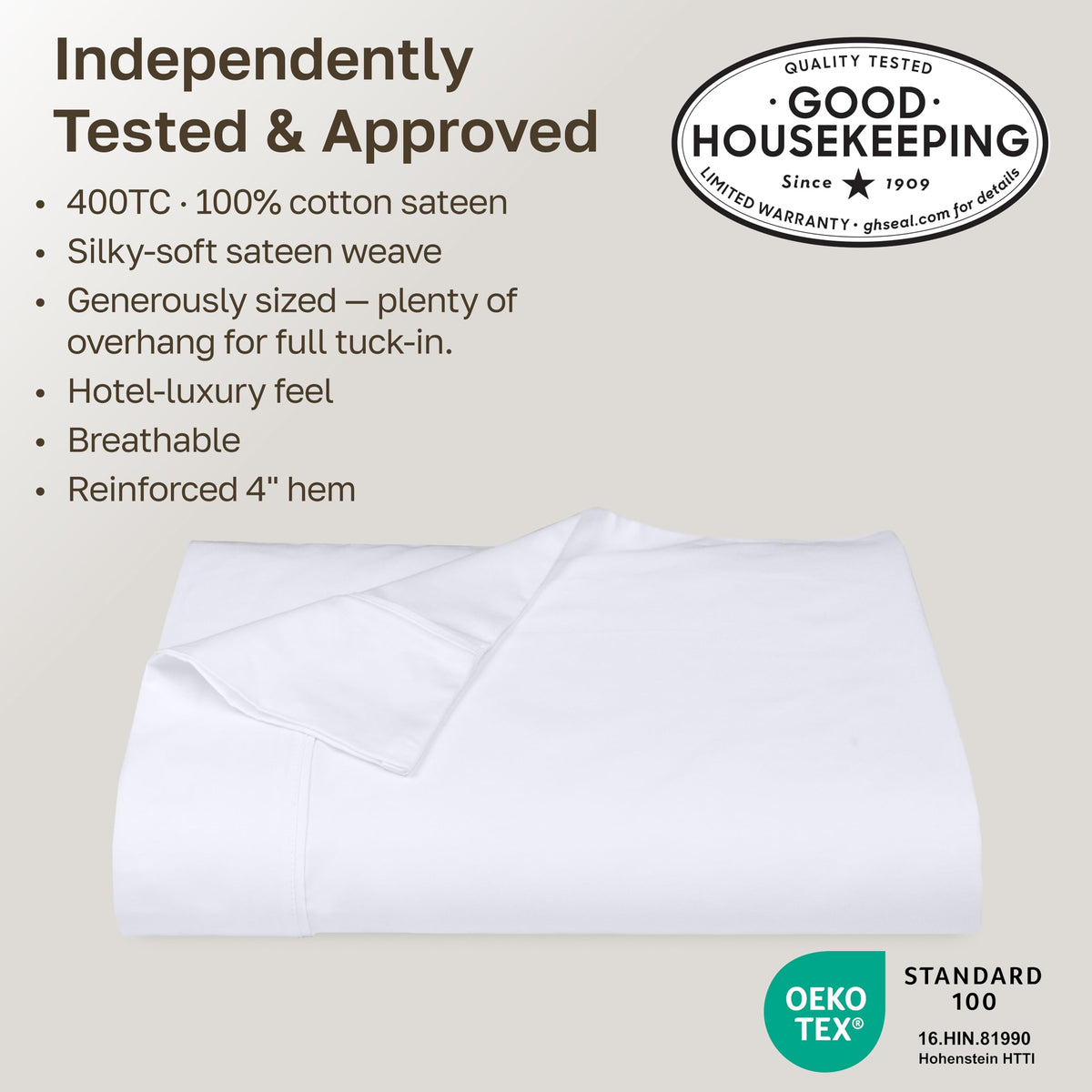 California Design Den 100pct cotton flat sheet offers natural breathability and comfort