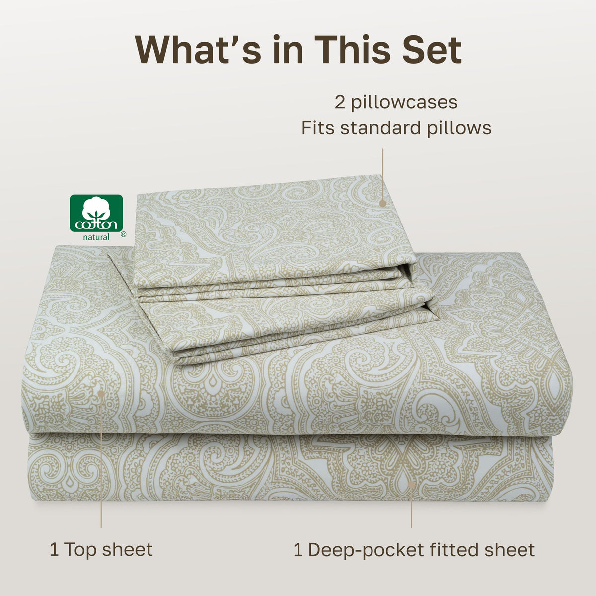 California Design Den 4-piece queen set ready to style your bed quickly