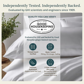 California Design Den 400-thread-count sateen striped sheets add breathable luxury.