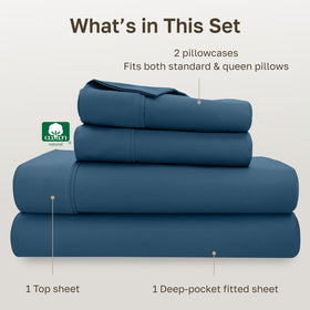 California Design Den 400-thread-count sateen close-up showing gentle sheen and softness