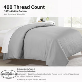 California Design Den 400 thread count cotton sateen texture for a luxury feel.