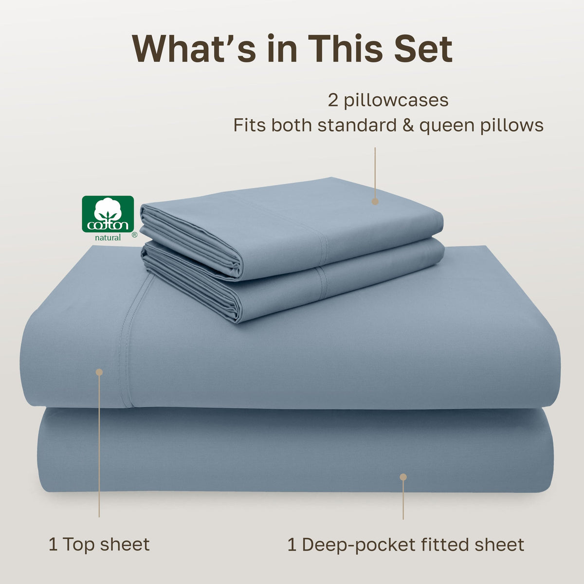 California Design Den 600TC sateen finish delivers smooth plush feel and subtle sheen.