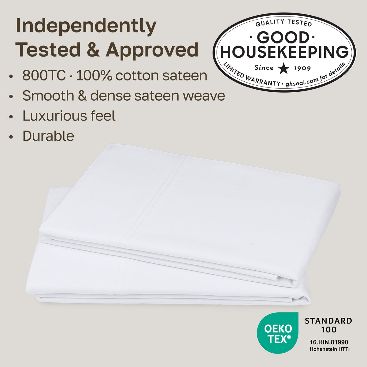 California Design Den 800tc cotton close-up shows buttery smooth texture.