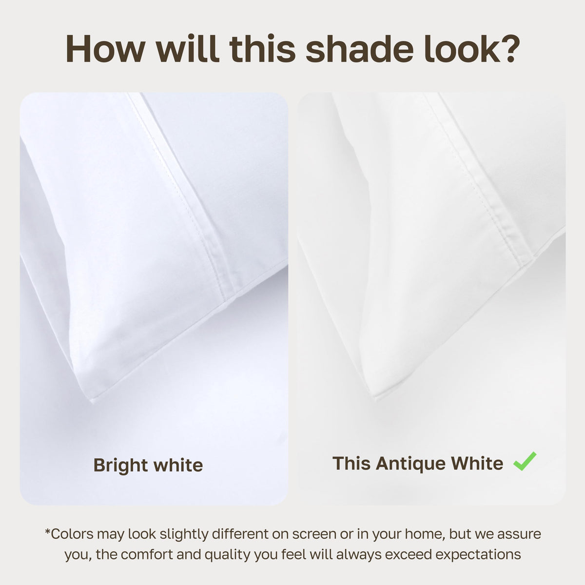 California Design Den antique white shade with soft warmth for versatile bedrooms.