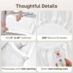 California Design Den top and bottom tags help bed making